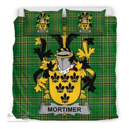 Irish Mortimer Coat of Arms Family Crest Ireland Bedding Set Irish National Tartan Irish County Bedding Set Duvet Covers