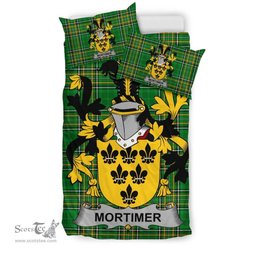 Irish Mortimer Coat of Arms Family Crest Ireland Bedding Set Irish National Tartan Irish County Bedding Set Duvet Covers