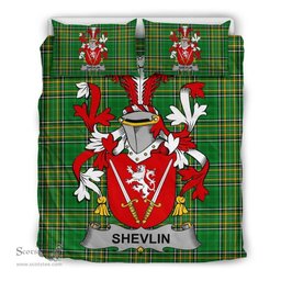 Irish Shevlin Coat of Arms Family Crest Ireland Bedding Set Irish National Tartan Irish County Bedding Set Duvet Covers