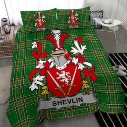 Irish Shevlin Coat of Arms Family Crest Ireland Bedding Set Irish National Tartan Irish County Bedding Set Duvet Covers