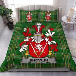 Irish Shevlin Coat of Arms Family Crest Ireland Bedding Set Irish National Tartan Irish County Bedding Set Duvet Covers