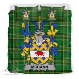 Irish McCann Coat of Arms Family Crest Ireland Bedding Set Irish National Tartan Irish County Bedding Set Duvet Covers