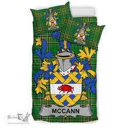 Irish McCann Coat of Arms Family Crest Ireland Bedding Set Irish National Tartan Irish County Bedding Set Duvet Covers