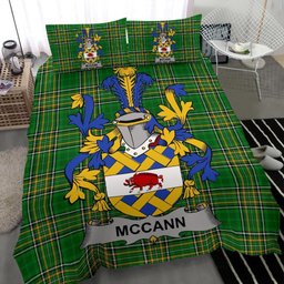 Irish McCann Coat of Arms Family Crest Ireland Bedding Set Irish National Tartan Irish County Bedding Set Duvet Covers