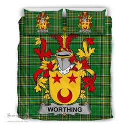 Irish Worthing Coat of Arms Family Crest Ireland Bedding Set Irish National Tartan Irish County Bedding Set Duvet Covers
