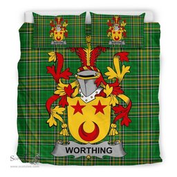 Irish Worthing Coat of Arms Family Crest Ireland Bedding Set Irish National Tartan Irish County Bedding Set Duvet Covers