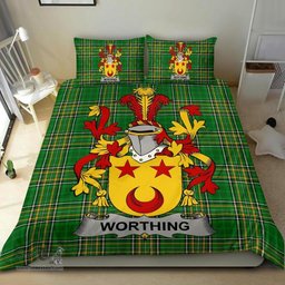 Irish Worthing Coat of Arms Family Crest Ireland Bedding Set Irish National Tartan Irish County Bedding Set Duvet Covers