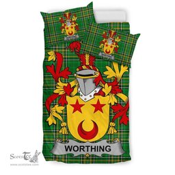 Irish Worthing Coat of Arms Family Crest Ireland Bedding Set Irish National Tartan Irish County Bedding Set Duvet Covers