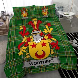 Irish Worthing Coat of Arms Family Crest Ireland Bedding Set Irish National Tartan Irish County Bedding Set Duvet Covers