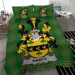 Irish Harty or O'Haherty Coat of Arms Family Crest Ireland Bedding Set Irish National Tartan Irish County Bedding Set Duvet Covers