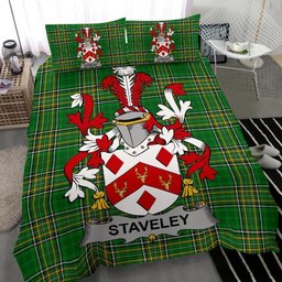Irish Staveley Coat of Arms Family Crest Ireland Bedding Set Irish National Tartan Irish County Bedding Set Duvet Covers