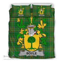 Irish Boyle or O'Boyle Coat of Arms Family Crest Ireland Bedding Set Irish National Tartan Irish County Bedding Set Duvet Covers