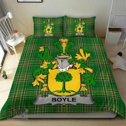 Irish Boyle or O'Boyle Coat of Arms Family Crest Ireland Bedding Set Irish National Tartan Irish County Bedding Set Duvet Covers