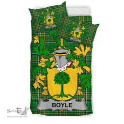 Irish Boyle or O'Boyle Coat of Arms Family Crest Ireland Bedding Set Irish National Tartan Irish County Bedding Set Duvet Covers