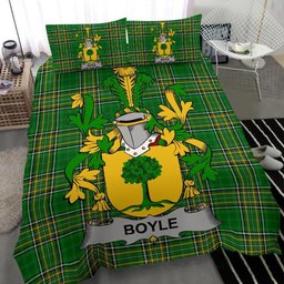 Irish Boyle or O'Boyle Coat of Arms Family Crest Ireland Bedding Set Irish National Tartan Irish County Bedding Set Duvet Covers