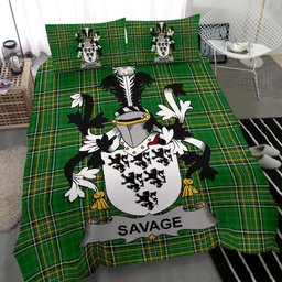 Irish Savage Coat of Arms Family Crest Ireland Bedding Set Irish National Tartan Irish County Bedding Set Duvet Covers