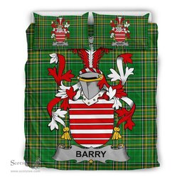 Irish Barry Coat of Arms Family Crest Ireland Bedding Set Irish National Tartan Irish County Bedding Set Duvet Covers