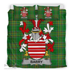 Irish Barry Coat of Arms Family Crest Ireland Bedding Set Irish National Tartan Irish County Bedding Set Duvet Covers