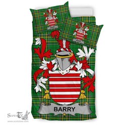 Irish Barry Coat of Arms Family Crest Ireland Bedding Set Irish National Tartan Irish County Bedding Set Duvet Covers