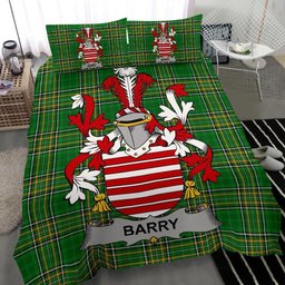 Irish Barry Coat of Arms Family Crest Ireland Bedding Set Irish National Tartan Irish County Bedding Set Duvet Covers