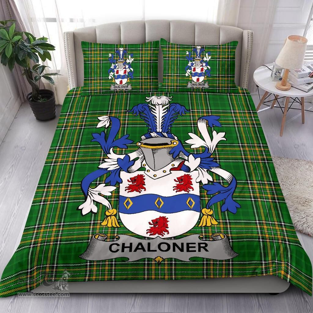 Irish Chaloner Coat of Arms Family Crest Ireland Bedding Set Irish National Tartan Irish County Bedding Set Duvet Covers