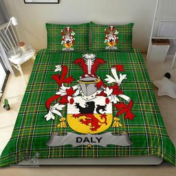 Irish Daly or O'Daly Coat of Arms Family Crest Ireland Bedding Set Irish National Tartan Irish County Bedding Set Duvet Covers