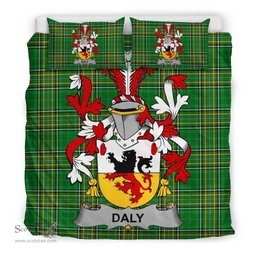 Irish Daly or O'Daly Coat of Arms Family Crest Ireland Bedding Set Irish National Tartan Irish County Bedding Set Duvet Covers