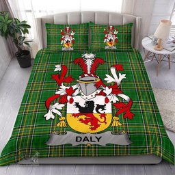 Irish Daly or O'Daly Coat of Arms Family Crest Ireland Bedding Set Irish National Tartan Irish County Bedding Set Duvet Covers