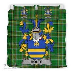 Irish Holte or Holt Coat of Arms Family Crest Ireland Bedding Set Irish National Tartan Irish County Bedding Set Duvet Covers