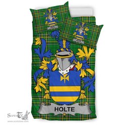 Irish Holte or Holt Coat of Arms Family Crest Ireland Bedding Set Irish National Tartan Irish County Bedding Set Duvet Covers
