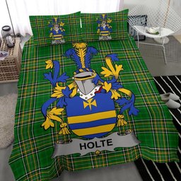 Irish Holte or Holt Coat of Arms Family Crest Ireland Bedding Set Irish National Tartan Irish County Bedding Set Duvet Covers