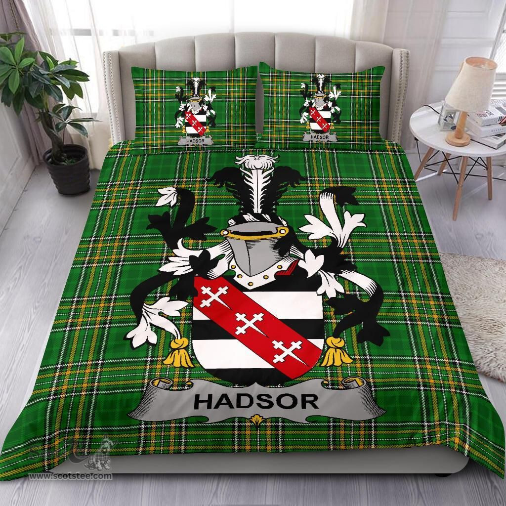 Irish Hadsor Coat of Arms Family Crest Ireland Bedding Set Irish National Tartan Irish County Bedding Set Duvet Covers