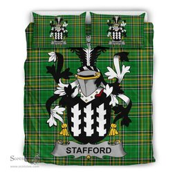 Irish Stafford Coat of Arms Family Crest Ireland Bedding Set Irish National Tartan Irish County Bedding Set Duvet Covers