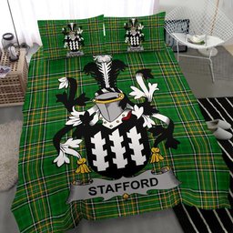 Irish Stafford Coat of Arms Family Crest Ireland Bedding Set Irish National Tartan Irish County Bedding Set Duvet Covers