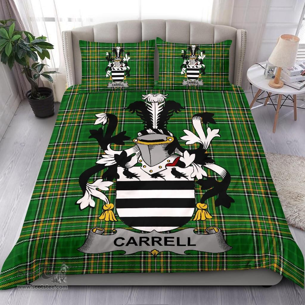Irish Carrell Coat of Arms Family Crest Ireland Bedding Set Irish National Tartan Irish County Bedding Set Duvet Covers