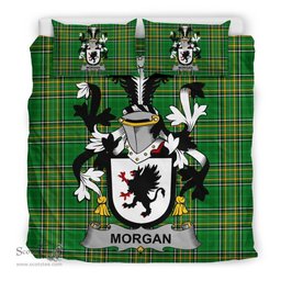 Irish Morgan Coat of Arms Family Crest Ireland Bedding Set Irish National Tartan Irish County Bedding Set Duvet Covers