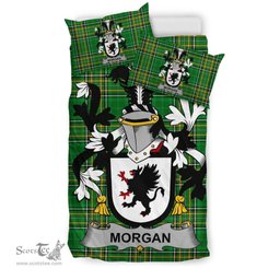 Irish Morgan Coat of Arms Family Crest Ireland Bedding Set Irish National Tartan Irish County Bedding Set Duvet Covers