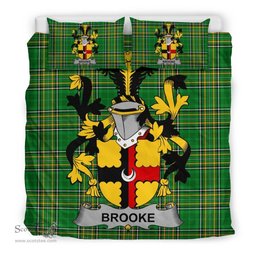 Irish Brooke Coat of Arms Family Crest Ireland Bedding Set Irish National Tartan Irish County Bedding Set Duvet Covers