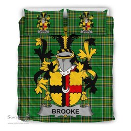 Irish Brooke Coat of Arms Family Crest Ireland Bedding Set Irish National Tartan Irish County Bedding Set Duvet Covers