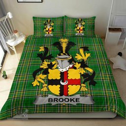 Irish Brooke Coat of Arms Family Crest Ireland Bedding Set Irish National Tartan Irish County Bedding Set Duvet Covers