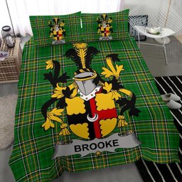 Irish Brooke Coat of Arms Family Crest Ireland Bedding Set Irish National Tartan Irish County Bedding Set Duvet Covers