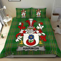 Irish Harmon Coat of Arms Family Crest Ireland Bedding Set Irish National Tartan Irish County Bedding Set Duvet Covers