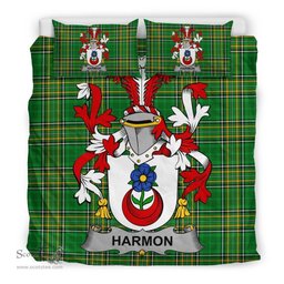 Irish Harmon Coat of Arms Family Crest Ireland Bedding Set Irish National Tartan Irish County Bedding Set Duvet Covers