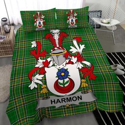 Irish Harmon Coat of Arms Family Crest Ireland Bedding Set Irish National Tartan Irish County Bedding Set Duvet Covers