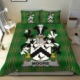 Irish Moore Coat of Arms Family Crest Ireland Bedding Set Irish National Tartan Irish County Bedding Set Duvet Covers