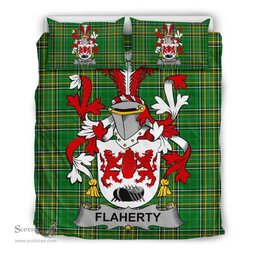 Irish Flaherty or O'Flaherty Coat of Arms Family Crest Ireland Bedding Set Irish National Tartan Irish County Bedding Set Duvet Covers