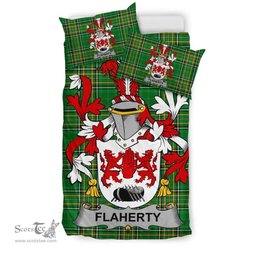 Irish Flaherty or O'Flaherty Coat of Arms Family Crest Ireland Bedding Set Irish National Tartan Irish County Bedding Set Duvet Covers