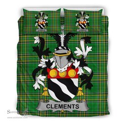 Irish Clements Coat of Arms Family Crest Ireland Bedding Set Irish National Tartan Irish County Bedding Set Duvet Covers