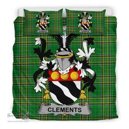 Irish Clements Coat of Arms Family Crest Ireland Bedding Set Irish National Tartan Irish County Bedding Set Duvet Covers