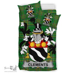 Irish Clements Coat of Arms Family Crest Ireland Bedding Set Irish National Tartan Irish County Bedding Set Duvet Covers